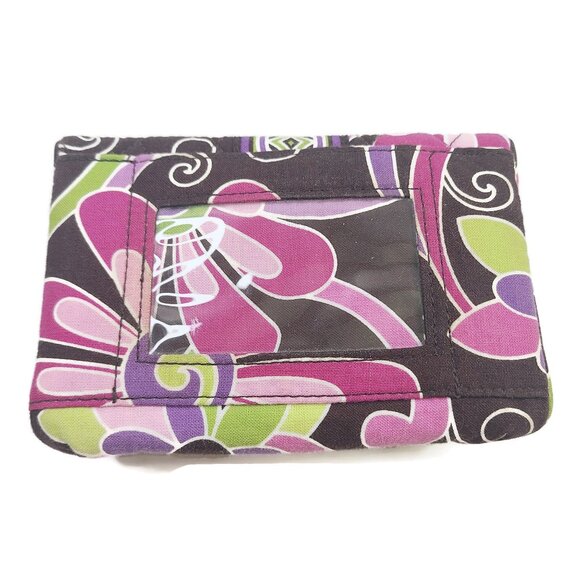VERA BRADLEY Women's Wallet Purple Punch Magnetic Closure Coin Purse ID Window - Picture 5 of 11